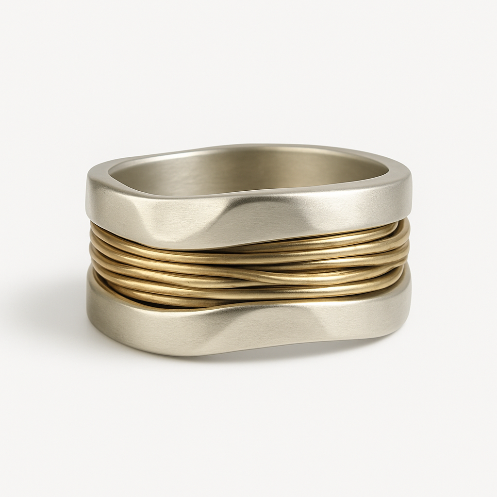 Sofia™ | Women's Silver and Gold Thread Ring