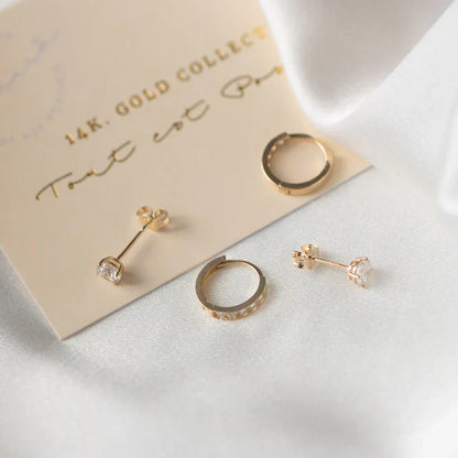 Brillane™ | Golden Stone Earring Set