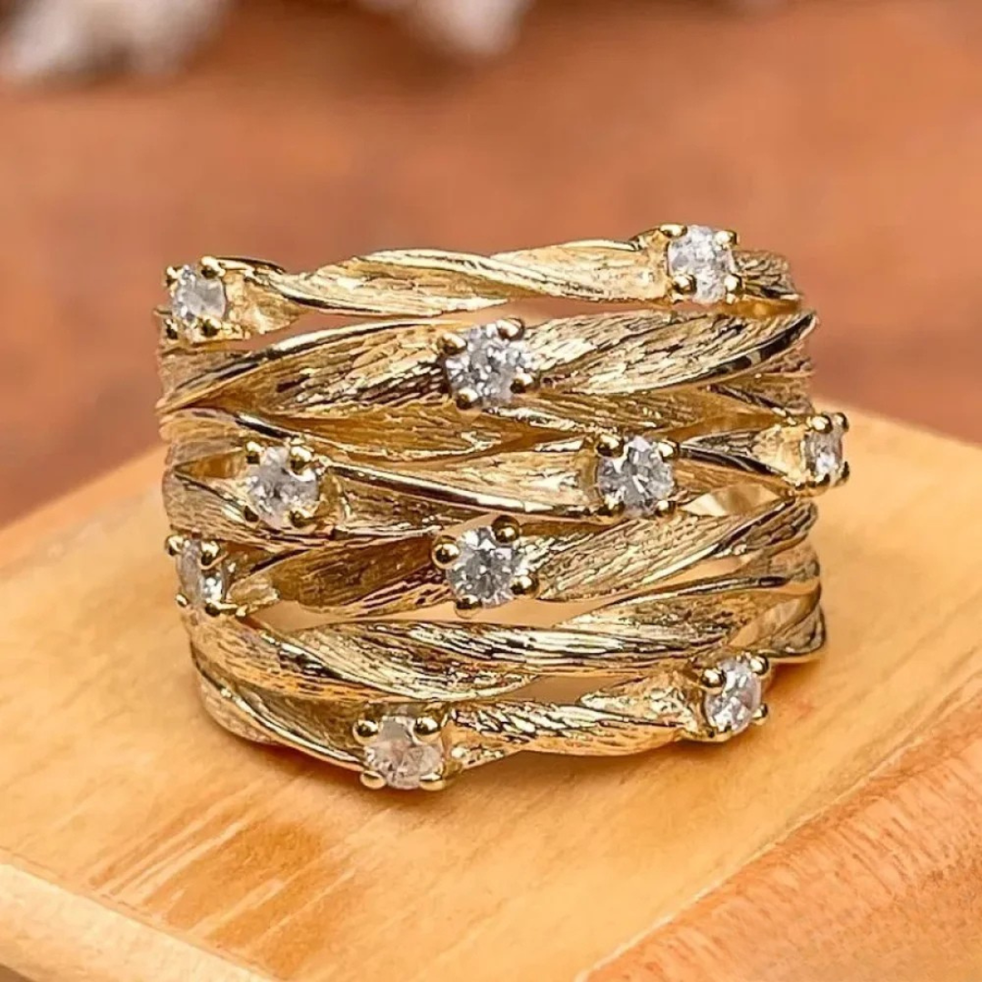 Vintage™ | Gold Crystal Ring for Women