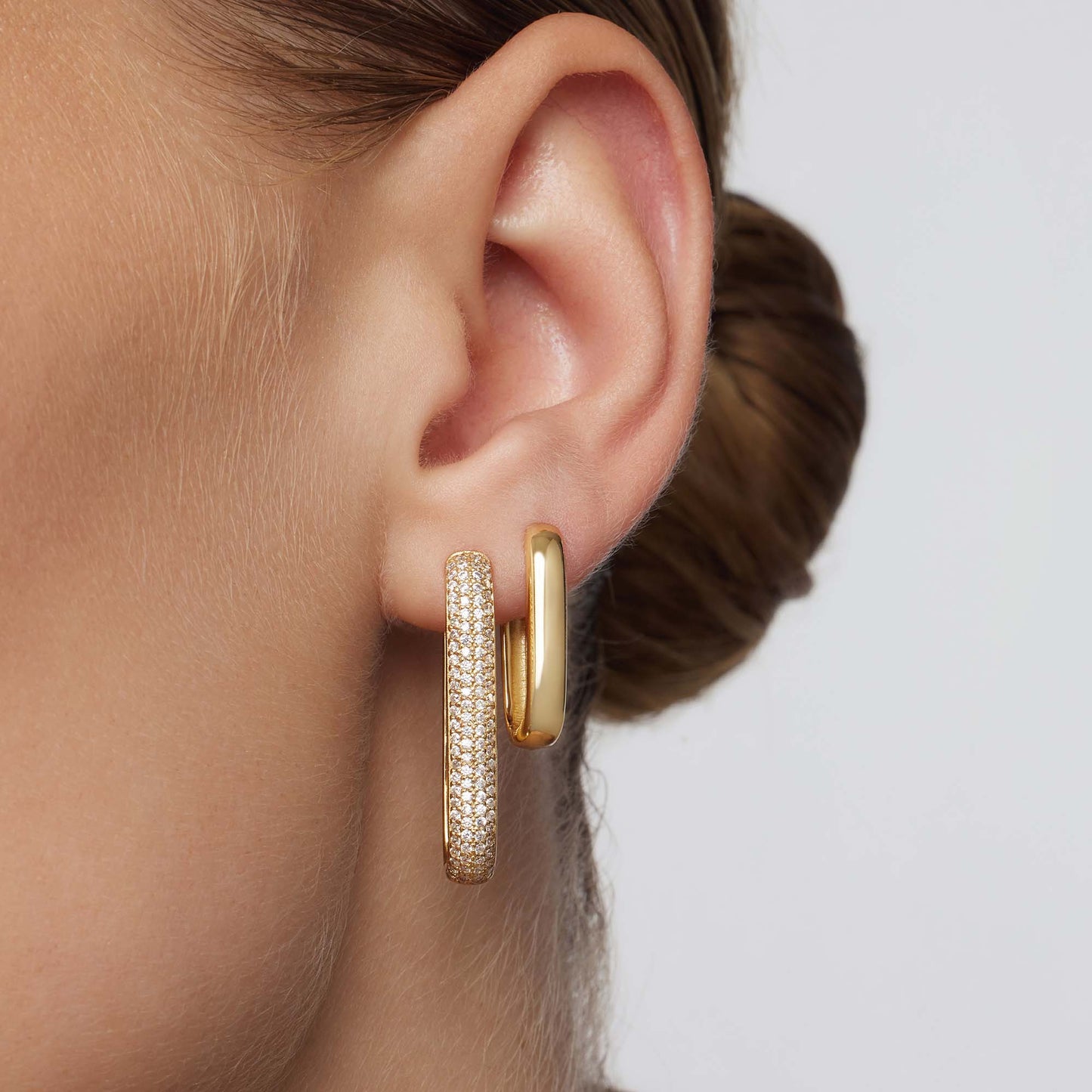 Icona™ | Large Gold Pave Hoop Earrings