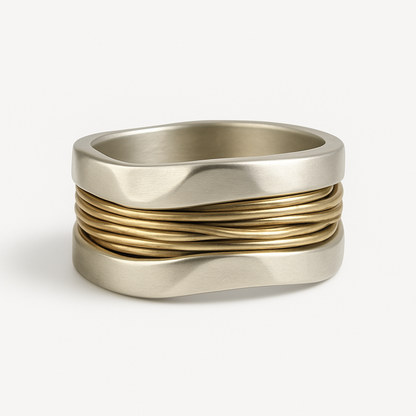 Sofia™ | Women's Silver and Gold Thread Ring