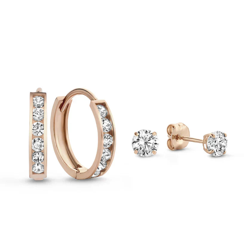 Brillane™ | Golden Stone Earring Set