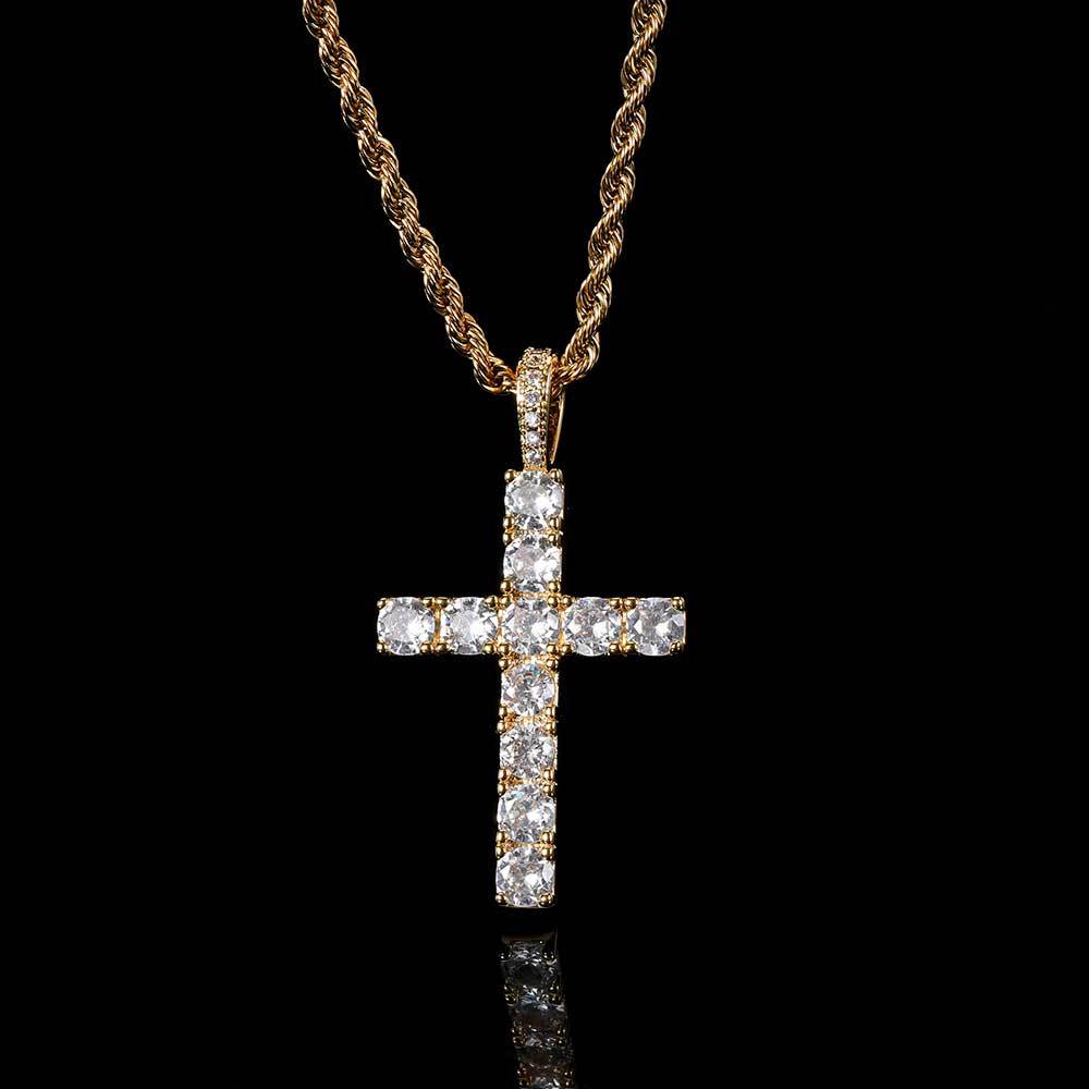 Faith™ | Golden Moissanite Cross Necklace