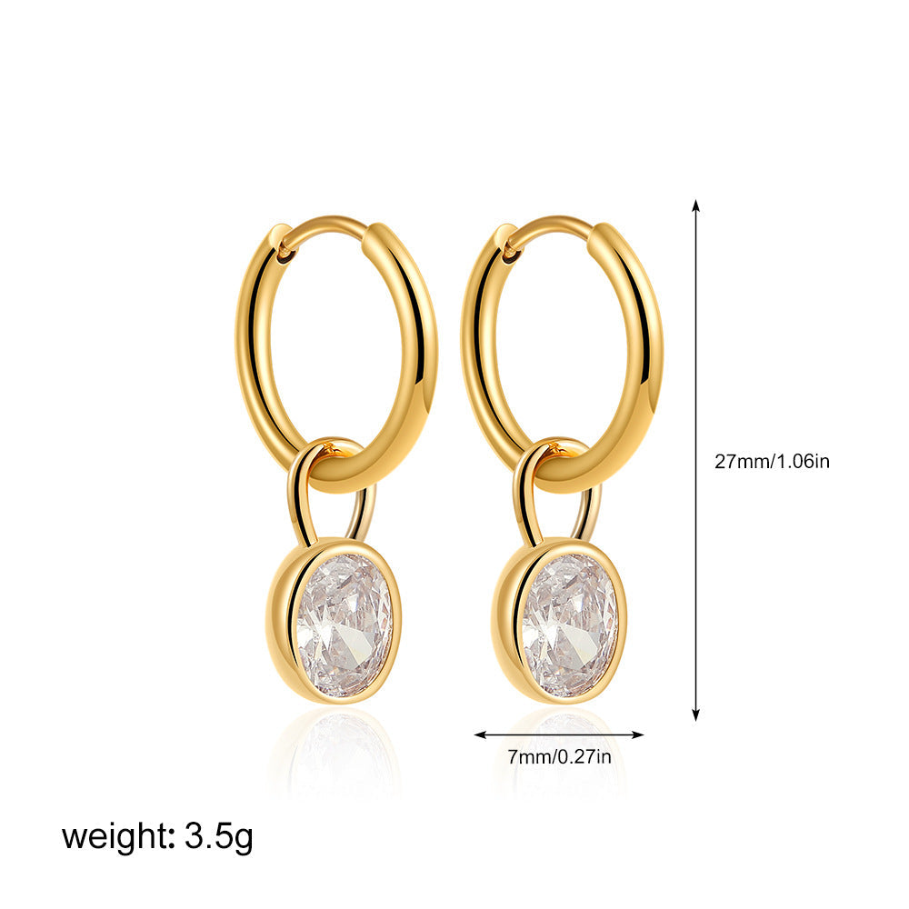 Elara™ | Vintage Gold Crystal Round Earrings
