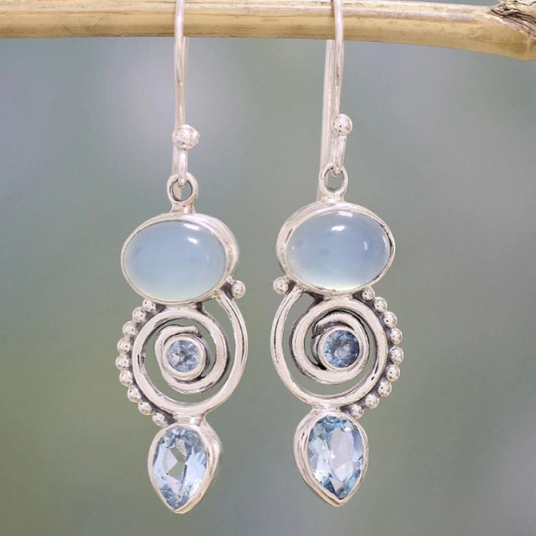 Verde™ | Exclusive Vintage Silver and Moonstone Earrings