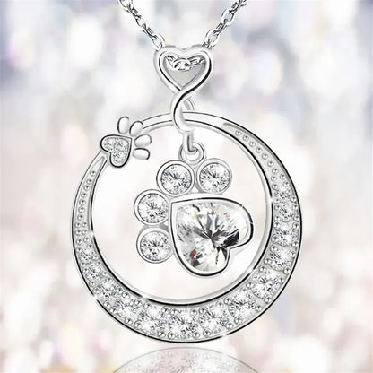 Seaton™ | Silver Paw Necklace with Zirconia