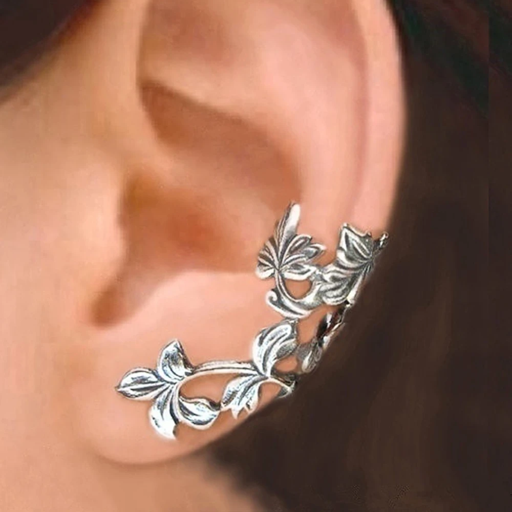 Leafora™ | Vintage Silver Leaf Earrings